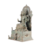 Indonesian Bronze Lord Vishnu on Throne with Garuda | 12" x 7" x 5" (30.5 x 17.8 x 12.7 cm) | 3.81 kg Sacred Art | Divine Balance Murti